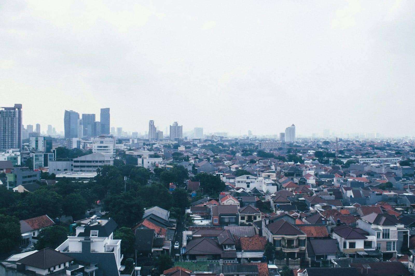 Foto udara permukiman padat di Jakarta